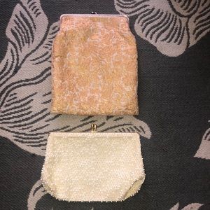 Vintage clutch bags. One is lumured other unmarked
